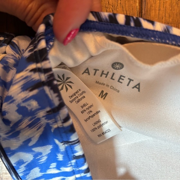 Athleta Blue Patterned Women's Bikini Set sz M - Picture 4 of 4
